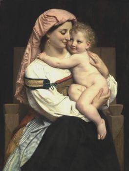 William-Adolphe Bouguereau : Femme de Cervara et Son Enfant, Woman of Cervara and Her Child